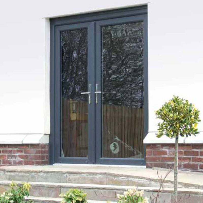 Grey french doors